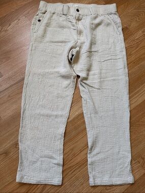 UpWest Cream Textured Jogger Women’s Pants, size Large